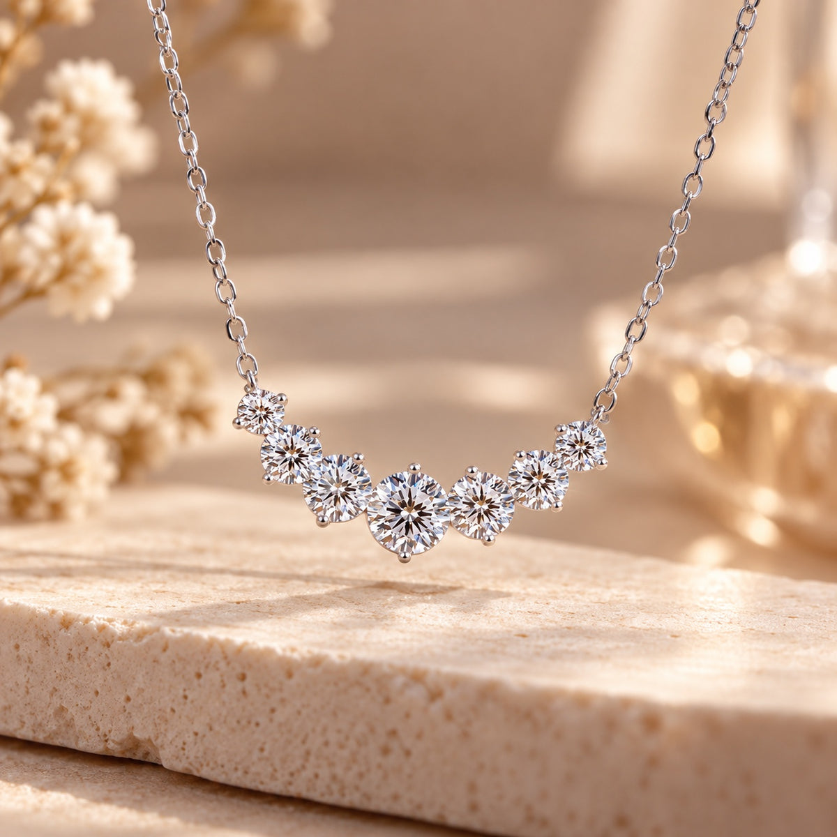 Soulia sterling silver smile necklace close-up