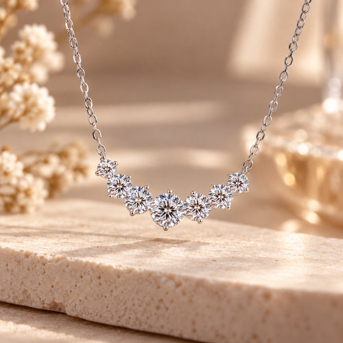Soulia sterling silver smile necklace close-up