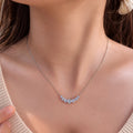 Soulia 925 sterling silver cubic zirconia smile necklace worn